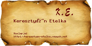 Keresztyén Etelka névjegykártya